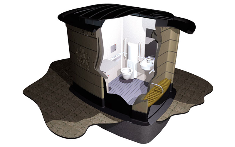 Clear Channel Adshel Automatic Public Toilet Internal cut away