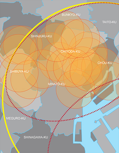 Tokyo walking circles