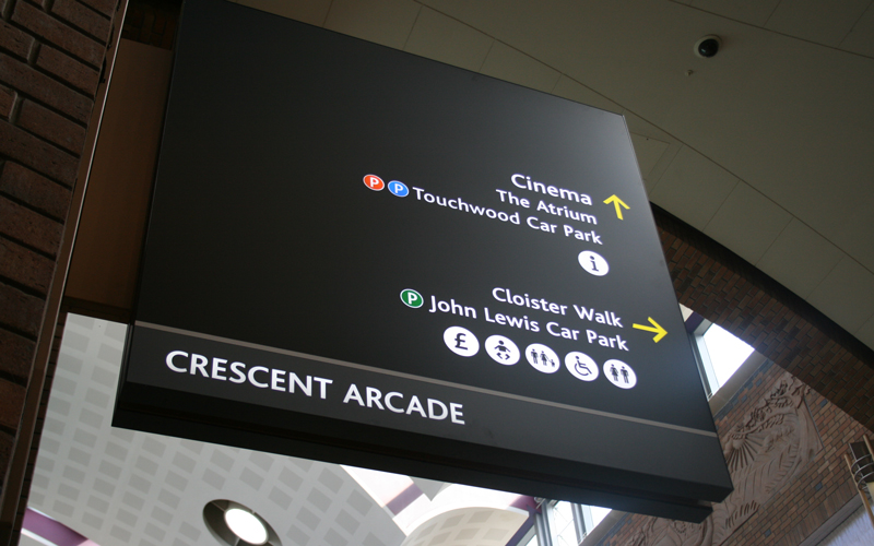 Touchwood wayfinding signs