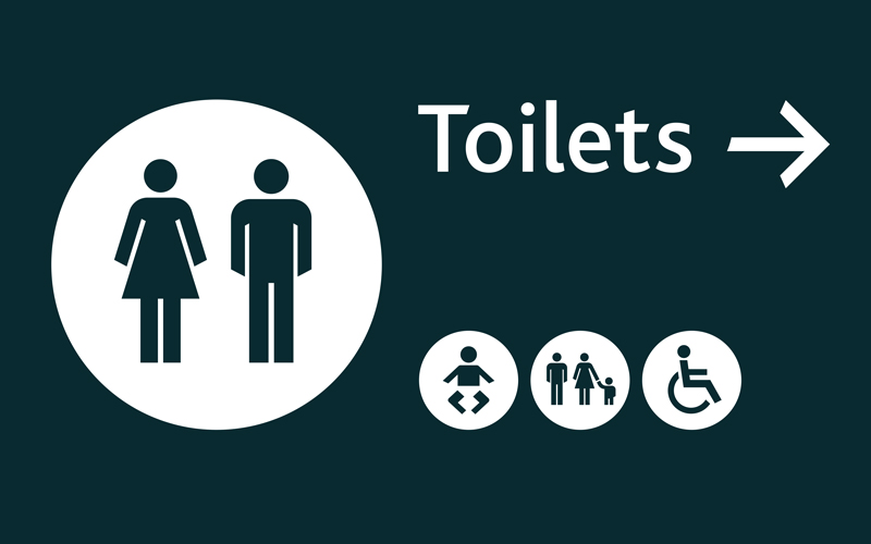 Touchwood toilet sign graphic